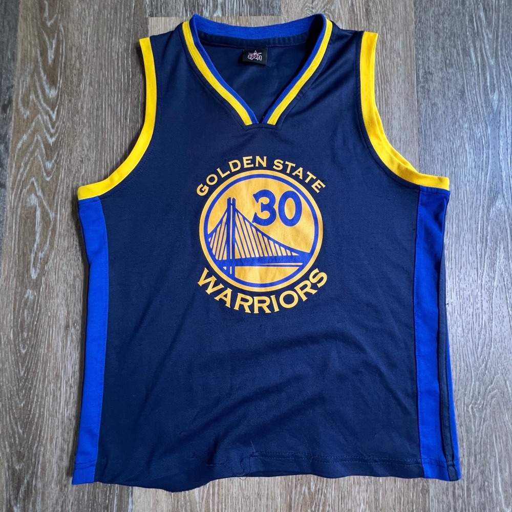 Sport Basketball Jersey Kids XL Blue Golden State Warriors Stephen Curry 30 Mesh